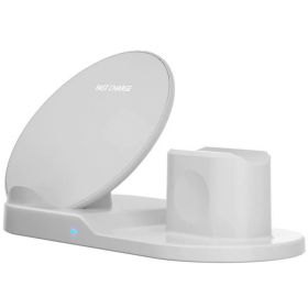 3 In 1 Wireless Charger Stand Quick Charging Dock Station For IPhone Apple Watch Airpods For Samsung S10 S9 10W Fast Charging (Color: White, Ships From: CN)
